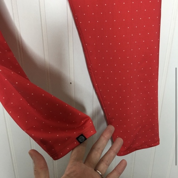 Free People Red and White Polka Dot Workout Leggings - Picture 3 of 8
